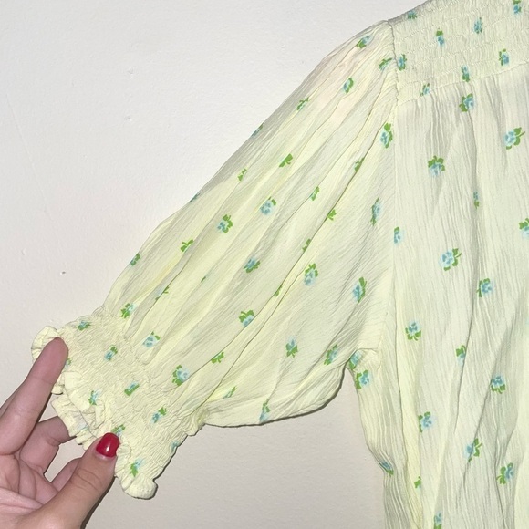 Faithfull the Brand La Colle Top in Bisset Floral Yellow and Blue Size 4 - Picture 3 of 8